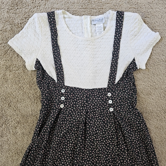 Late 80's Early 90's vintage Grunge Calico Cottagecore Sexy Overall Jumpsuit - Picture 3 of 6